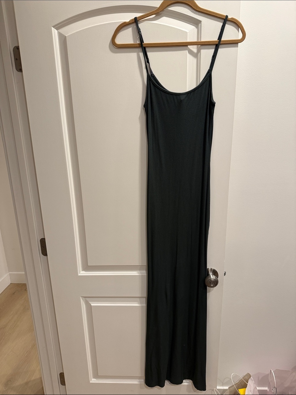SKIMS Black Slip Maxi Dress with Adjustable Straps
